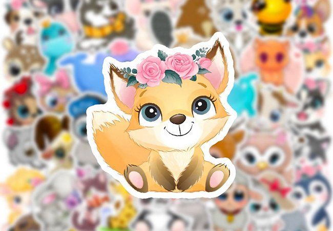 50 Stk. Sticker/Aufkleber - Cartoon Süsse Tiere | Kaufen auf Ricardo