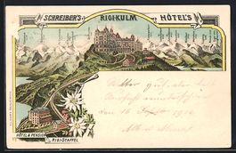 Litho Rigi-Kulm, Hotel, Pension Rigi-Sta