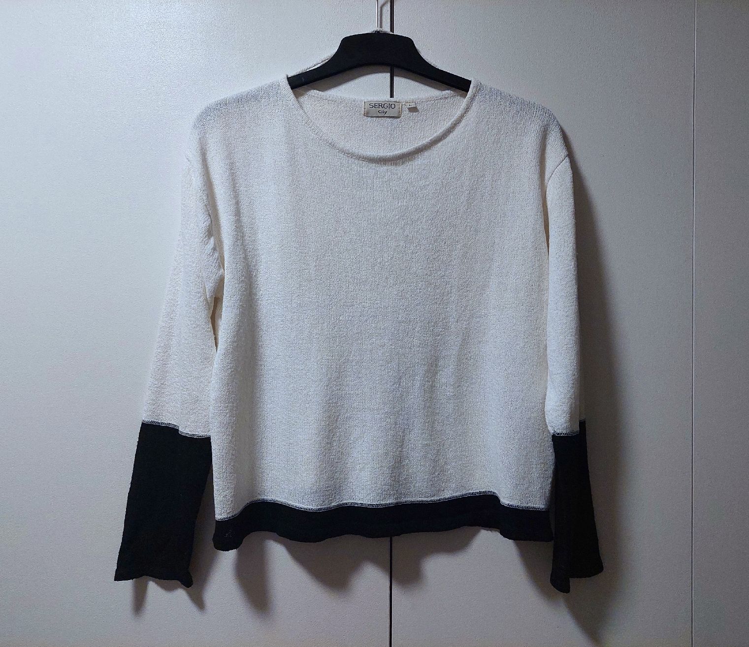 Maglioni & Felpe: Sergio City Feinstrick-Damenpullover, Weiß/Schwarz, Gr. L – Usato da Ostermundigen venduto da BagsAndMore 5