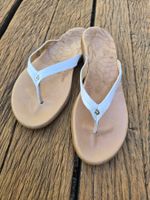 Schuhe: Flip Flops Leder weiss-Neu (Gr. 9 / 39)