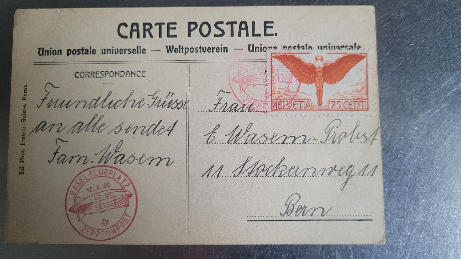 Tutti i francobolli: Zeppelinpost Basel-Flughafen  1930 – Usato da Suhr venduto da Fritz28
