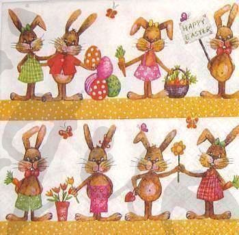 Tovaglioli: Serviette hasenkinder (o84) 2Stk. – Nuovo (secondo la descrizione) da Schlatt TG venduto da kreativ-atelier