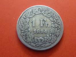 1 Fr.  1894  -  ungereinigt  -