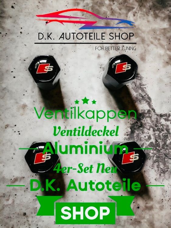 PHYDZFC Reifen-Staubkappen Für Audi Q2 Q3 Q4 - Aluminium Ventilkappen, 4-teilig Set In Schwarz