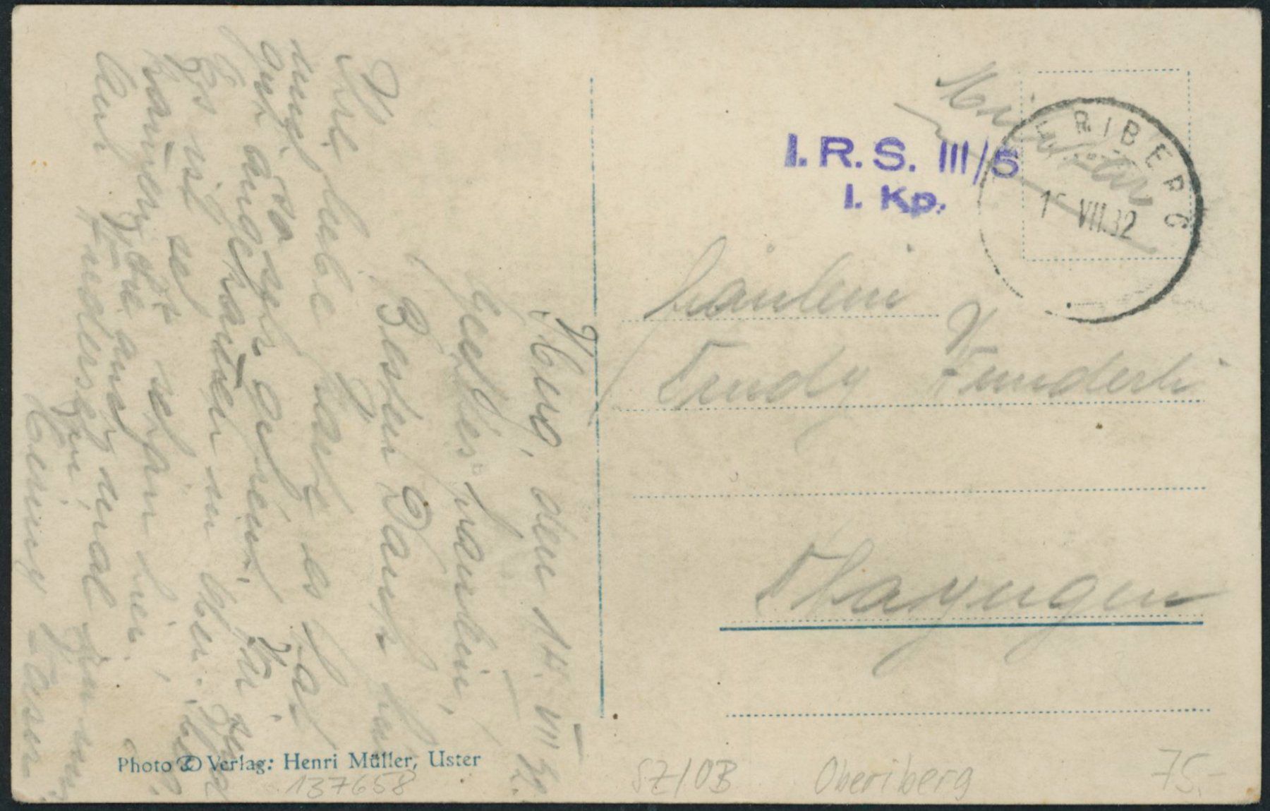 Cartoline postali: SZ Oberiberg - Militärstempel – Usato da Schindellegi venduto da leecollect 1