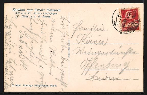 Cartoline postali: Ramsach bei Läufelfingen, Ortsansicht m – Usato da Berlin venduto da bartko-reher 1