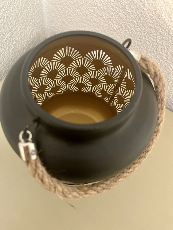 Lanternes: Wie NEU! Metall Laterne schwarz/gold | Bohemian, Boho Stil – D'occasion à Sax par _Kornblume_ 1