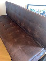Schlafsofa aus Leder – dunkelbraun
