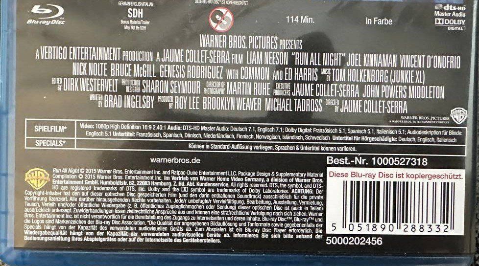 Alle DVDs: Run All Night - Liam Neeson – Gebraucht aus Beringen von Mantafisch1 2