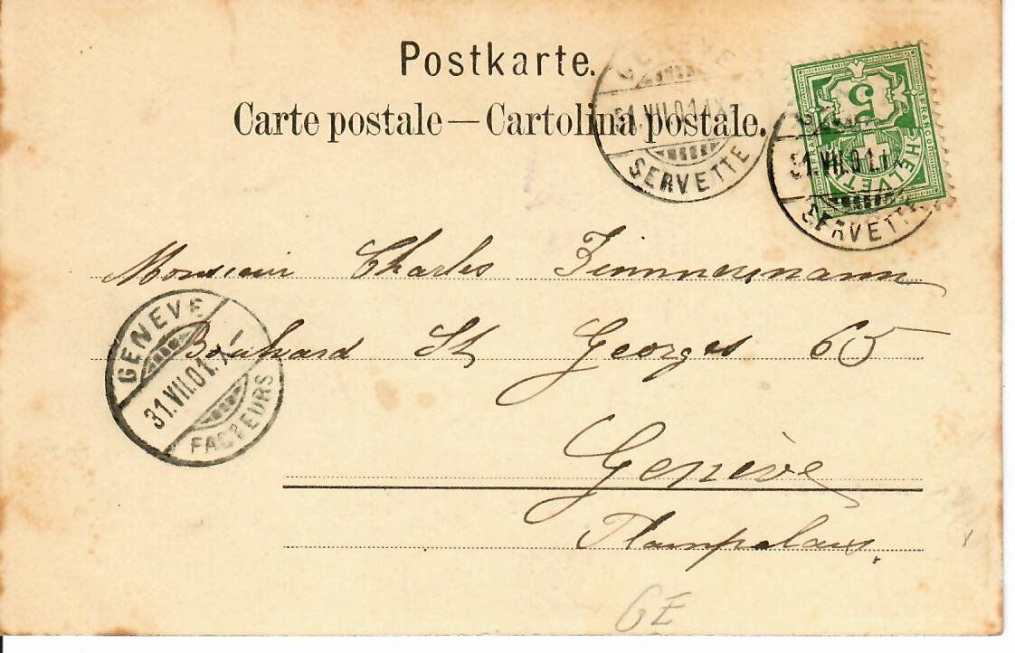 Ansichtskarten: Monetier - Mairie 1901 – Gebraucht aus Hochdorf von Ziegel-16 1