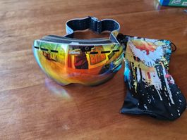 Skibrille Phibee mit Tasche, farbiges Design, gebraucht