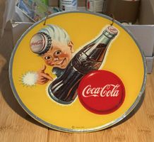 Coca Cola Glas Schild ca. 1952 aus Deutschland sehr Rar