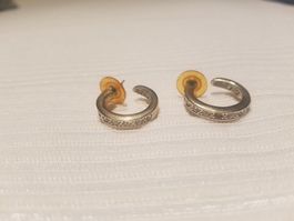 Silbrige Ohrringe Ringform wie NEU
