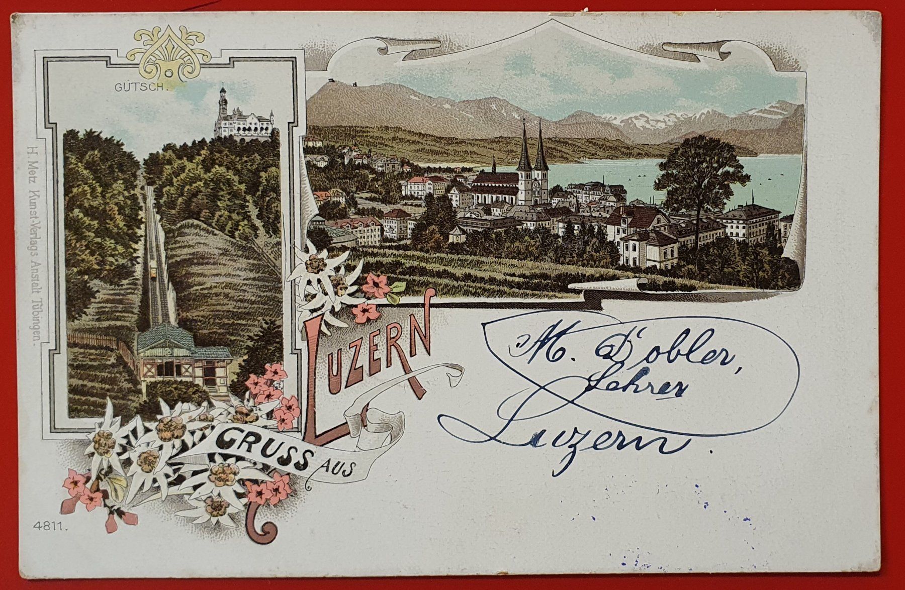 Cartoline postali: Gruss aus Luzern 1897 – Usato da Kreuzlingen venduto da Rschweiz1