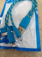 3-in-1 Kabel blau, 30pin, 8pin lightning, microusb
