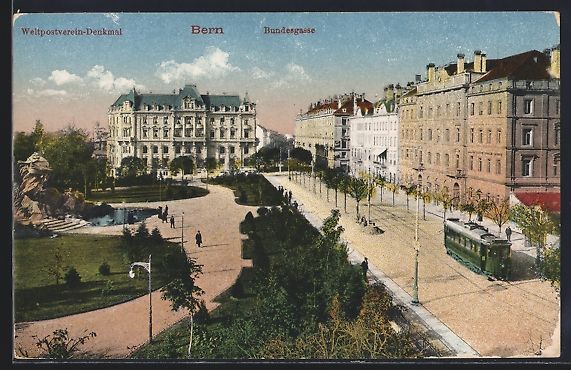 Cartoline postali: Bern, Weltpostvereindenkmal in der Bunde – Usato da Berlin venduto da bartko-reher