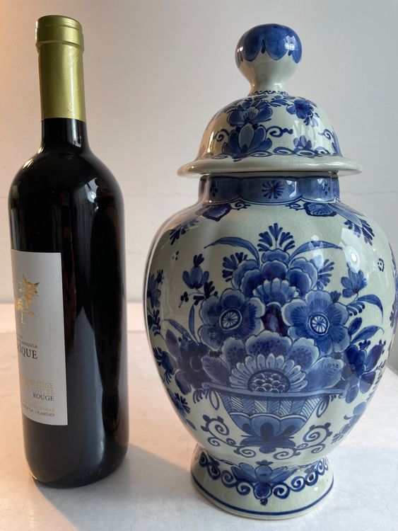 Antiker DELFT.Blauer Becher Vase mit Deckel Original Hollan. | Kaufen ...