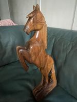 Holz Pferd stehend handgeschnitzt 54 cm guter Zustand