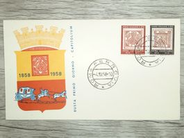 TR70 Enveloppe + Timbre Italie 1958