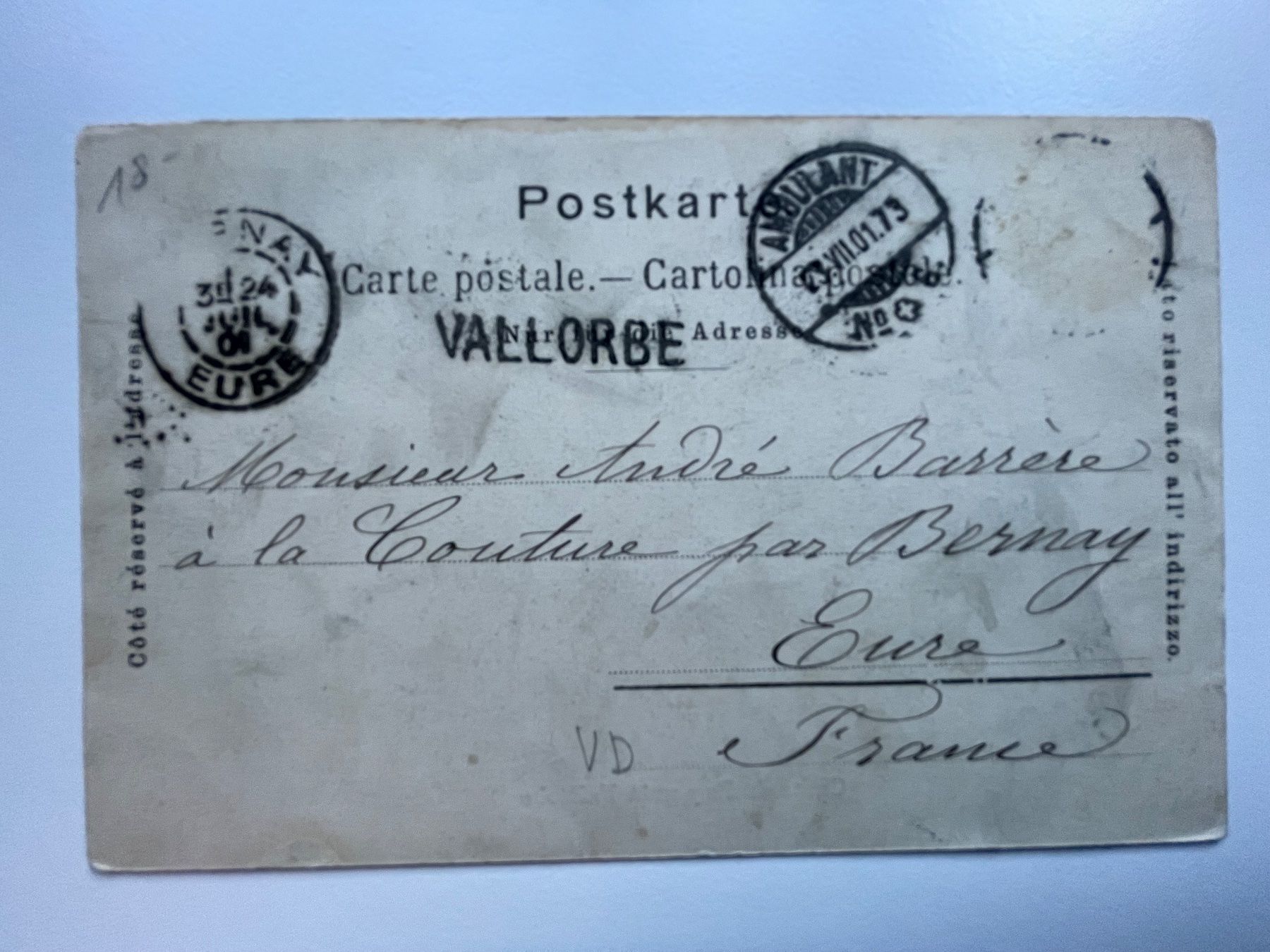 Cartoline postali: Vallorbe lin. Stempel 1901 – Usato da Faido venduto da Luca555 1