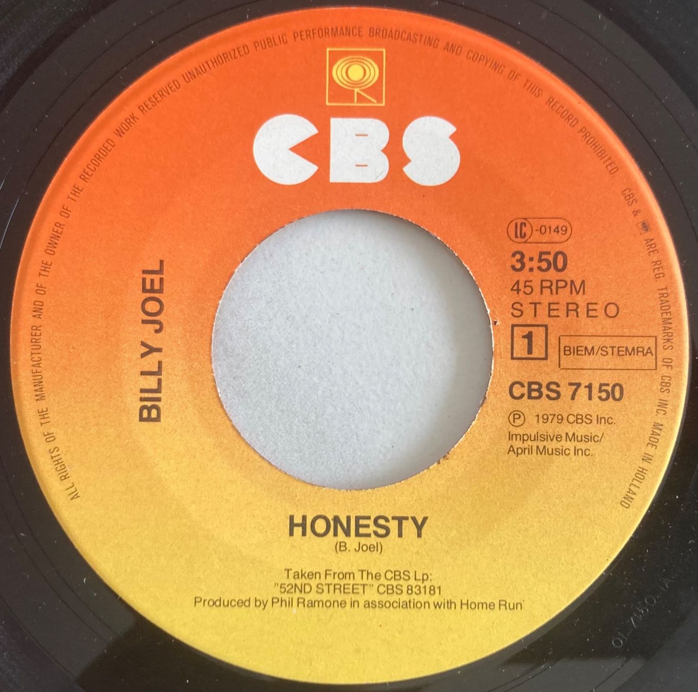 Dischi in vinile: BILLY JOEL - HONESTY – Usato da Poliez-Pittet venduto da Newtown-Records 2