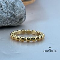 Noppen Ring 3 mm – Edelstahl gelbvergoldet– Grösse 50