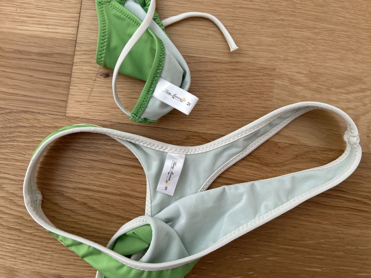 Costumi da bagno & Bikini: Heavy Manners Green string bikini set, size S/M – Nuovo (secondo la descrizione) da Genève venduto da TreasureChest 1
