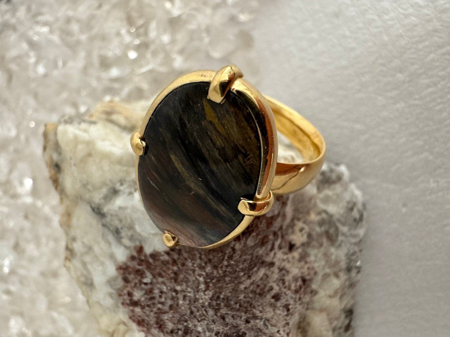 Anelli: Design-Ring Versteinertes - Holz – Nuovo (secondo la descrizione) da Biberist venduto da tl-schmuck 2