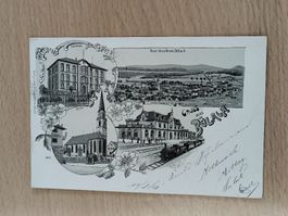 Litho PK / Gruss aus Bülach - Neuer Bahnhof Gelaufen 1901
