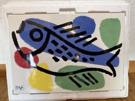 Tableau Poisson Pop Art Coloré PIAA, Très Bon État 