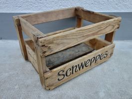 1 alte Holzkiste SCHWEPPES 1970 Kiste Getränkekiste Harass