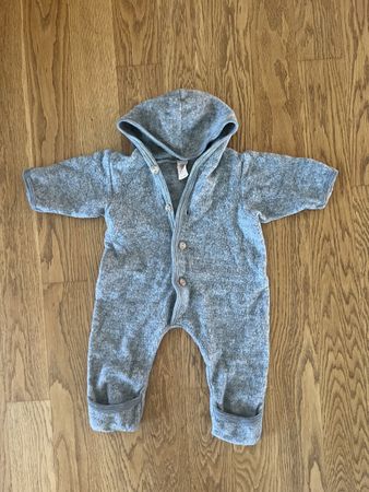 Engel Wollfleece Overall Gr. 62/68 | 100% Merinowolle | grau