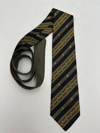 VERSACE Classic V2 Seidenkrawatte Schwarz Gold Italy