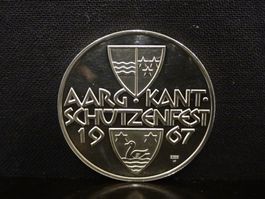 Medaille AARG. KANT. SCHÜTZENFEST OBERENTFELDEN 1967 SILBER