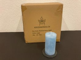 Kerzen 6,8 x 14 cm, Kart.m.24 Stk, Aktions-Preis, Hellblau