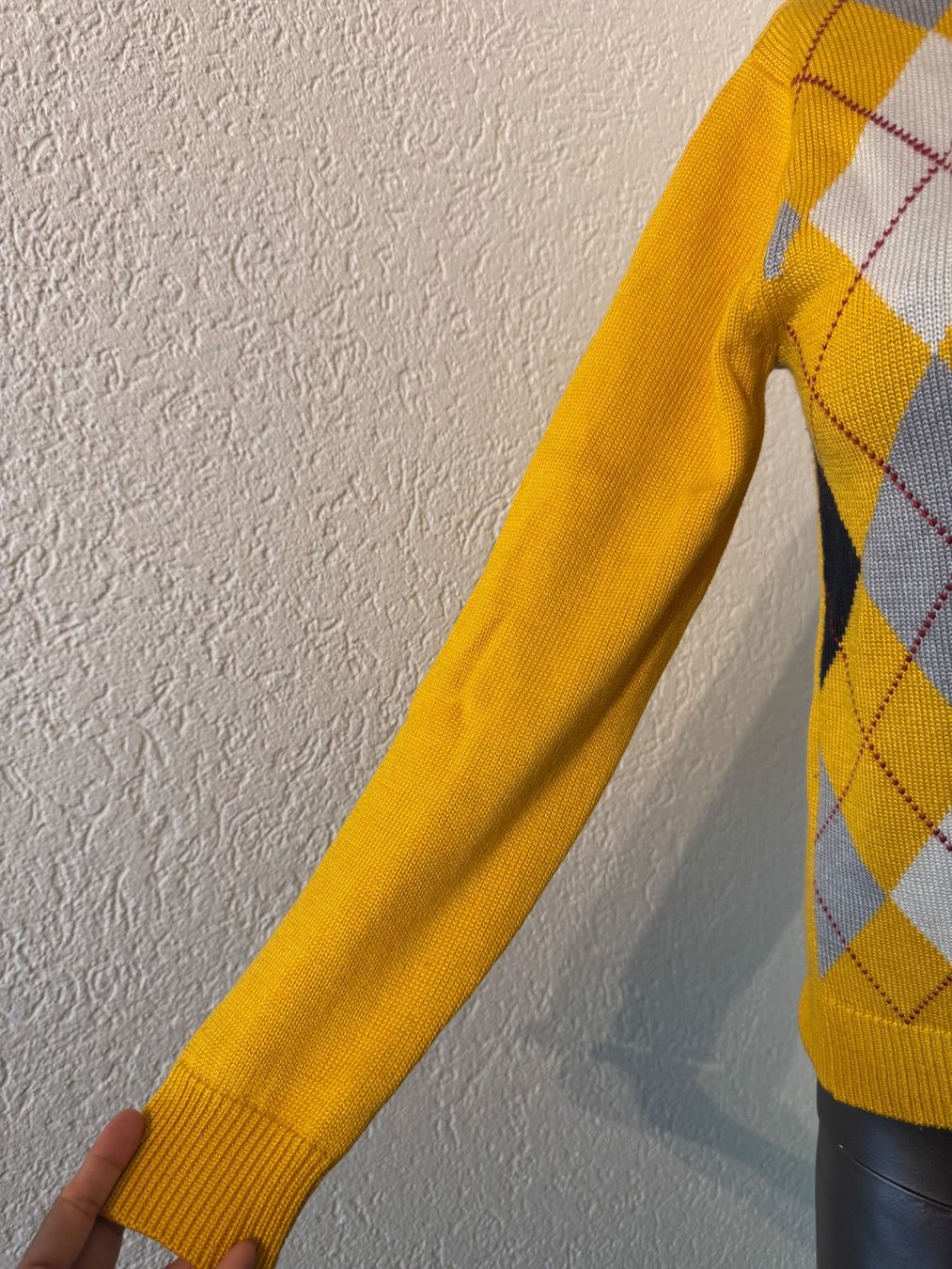 Pulls & Sweat-shirts: Vintage Strickpullover Gelb mit Argyle-Rautenmuster Gr S – D'occasion à Frenkendorf par Style365 5