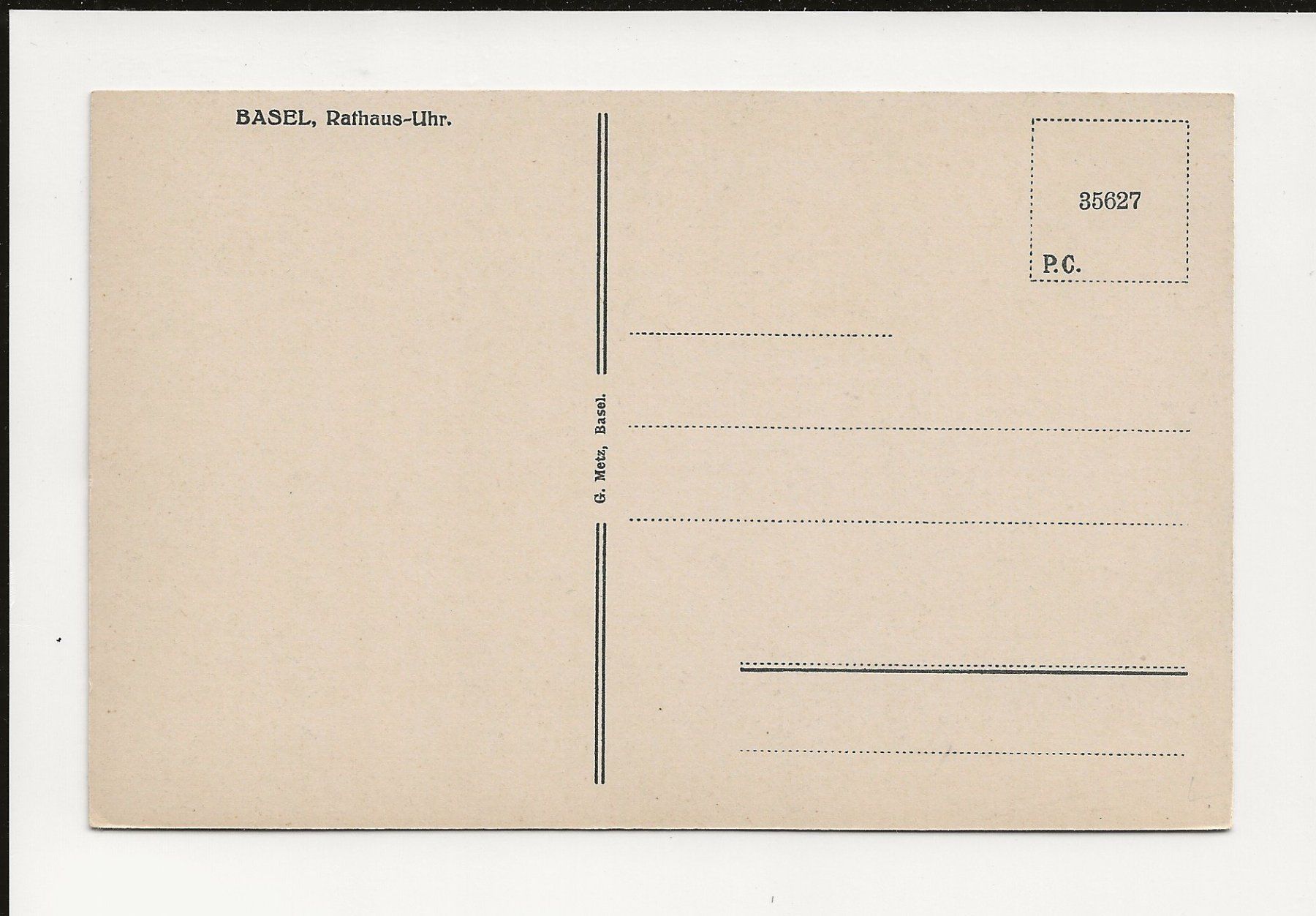 Ansichtskarten: AK ca.1920 Basel Rathaus Uhr – Gebraucht aus Greifensee von 315WDO 1