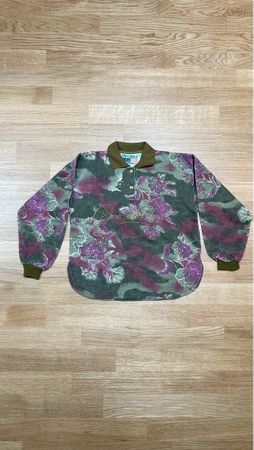 Damen Pullover mit Blumenmuster khaki Grösse M