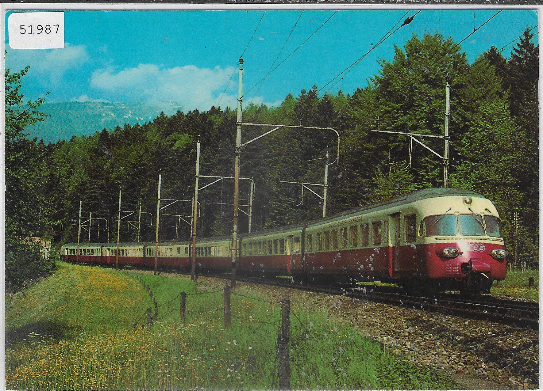 Cartoline postali: TEE-Zug RAe "TEE" Baujahr 1961 – Usato da Ettingen venduto da Kartenplanet