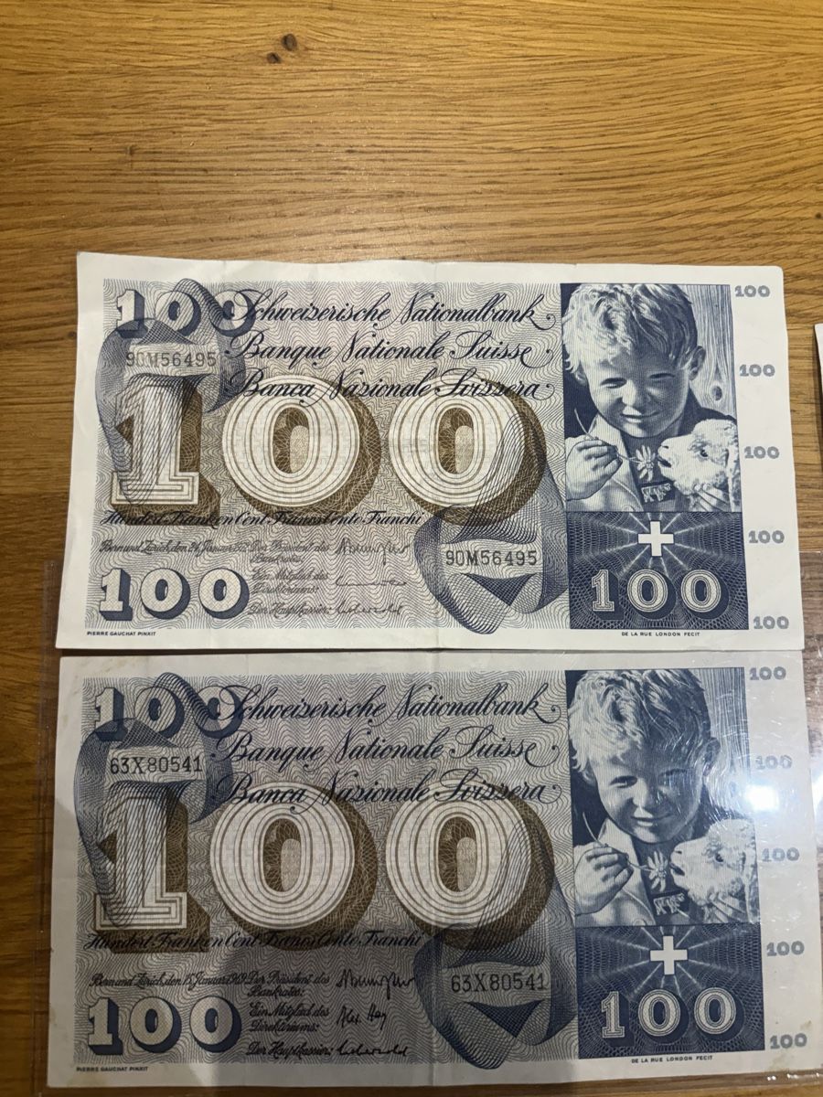 Billets de banque: Anciens billets Suisse 1969, 1972, 1961, 1963 – D'occasion à Grandcour par Fofe27 1