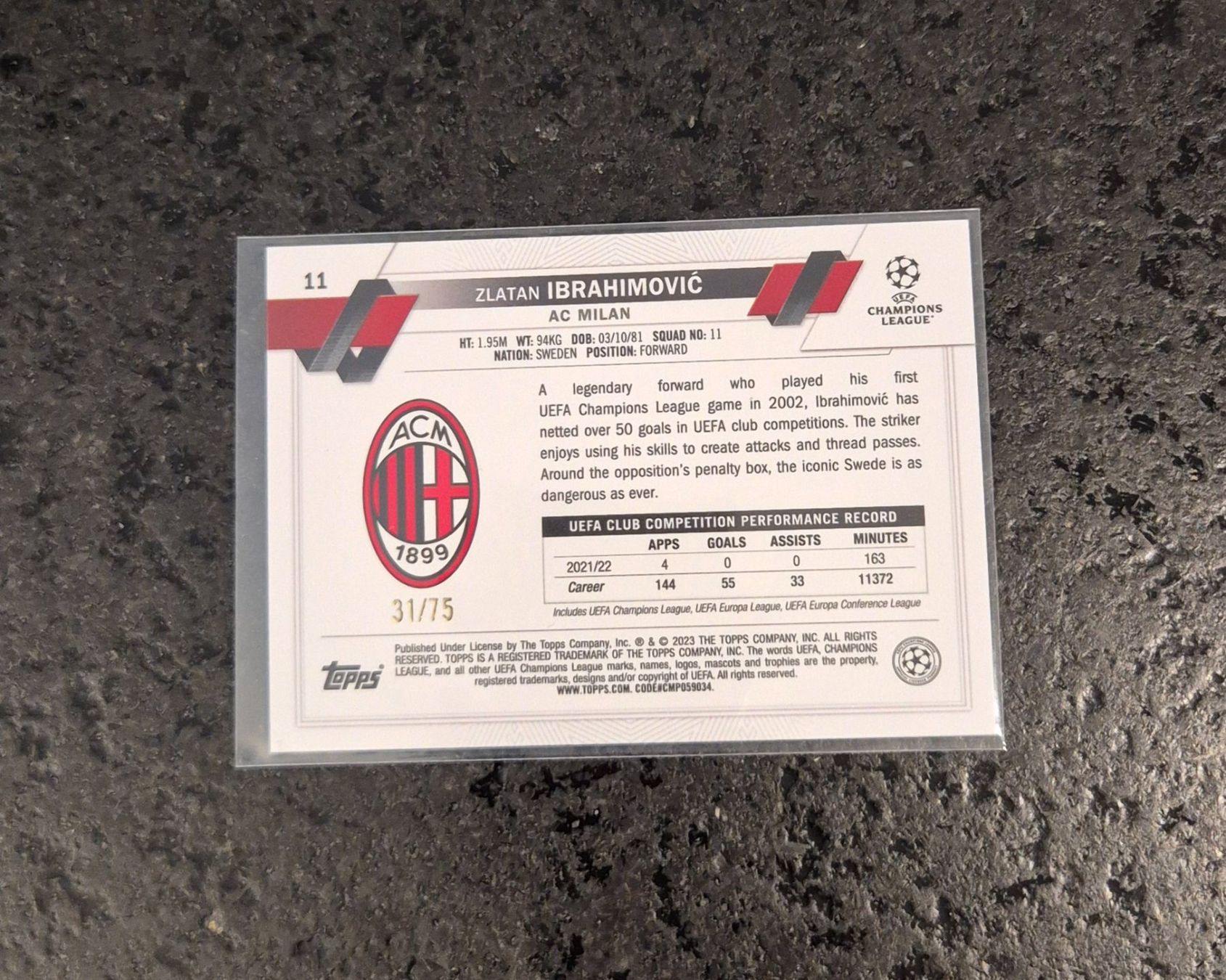 Topps Carte collezionabili: Zlatan Ibrahimovic /75 - AC Milan - Topps – Nuovo (secondo la descrizione) da Burg AG venduto da Danoe 1