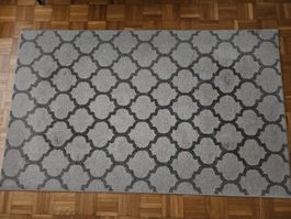 Teppich ca. 100 x 160 cm beige/crème mit Gittermuster
