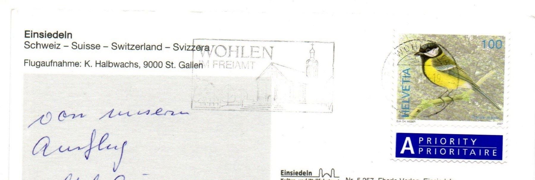 Cartoline postali: EINSIEDELN Flugaufnahme – Usato da Jona venduto da philajona 1