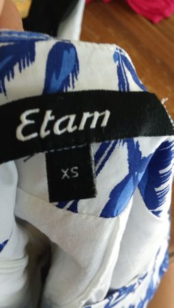 Jupe Etam imprimé bleu blanc taille XS bon état