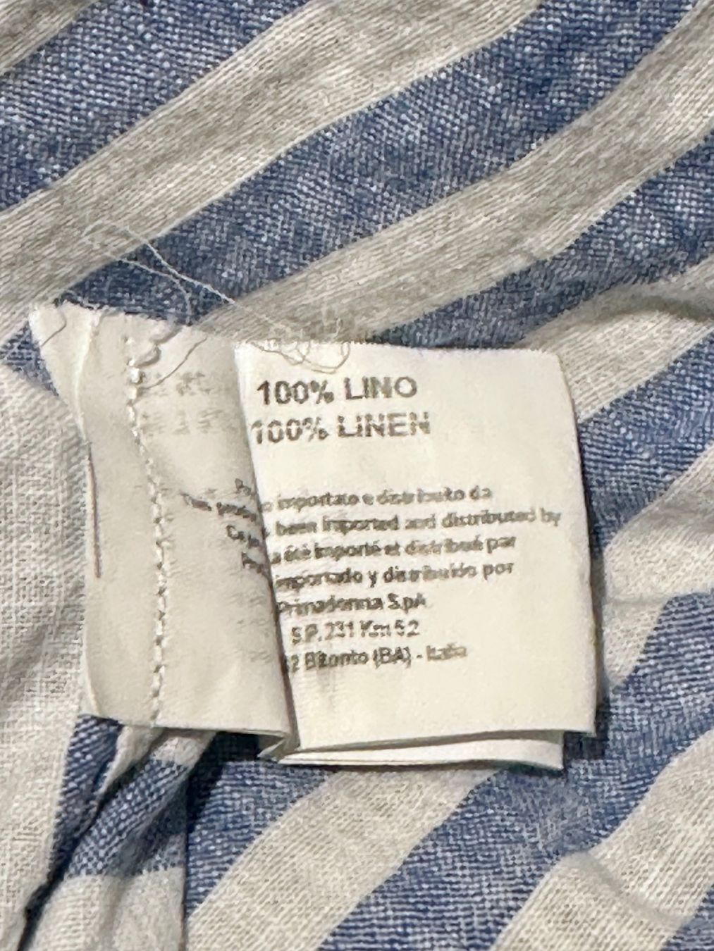 Camicie: Hemd Leinen blau getreift VALERIO Gr L / 16 / 41 – Usato da Langendorf venduto da Stadtkind 4