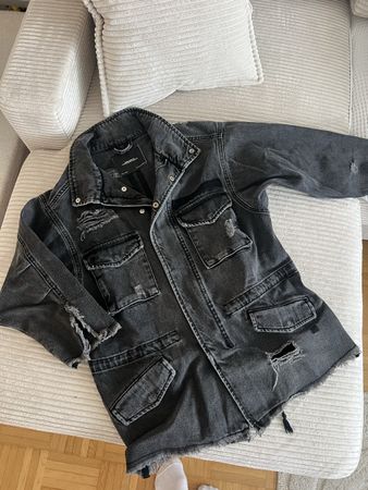 ZARA COOLE JEANSJACKE SCHWARZ XS