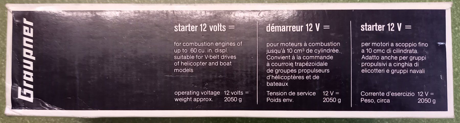 Graupner Modellismo RC: Graupner Starter 12V=, Nr. 1639 – Usato da Thun venduto da Dozzerli 2