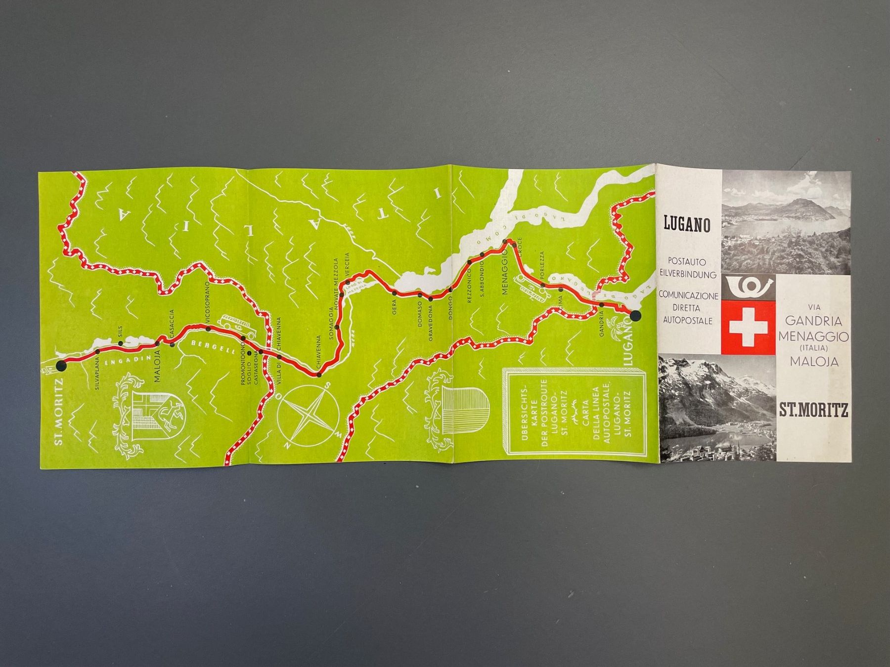 Documenti: Prospekt Postauto Lugano–St.Moritz / PTT Alpenpost – Usato da Luzern venduto da oh_08 1