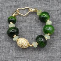 Herz grün Achat Armband Edelstein Bracelet Coeur Agate verte
