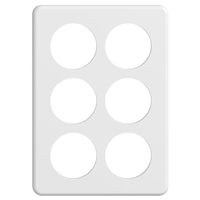 Abdeckplatte STANDARDdue 3×2 weiss 6×Ø50, Feller